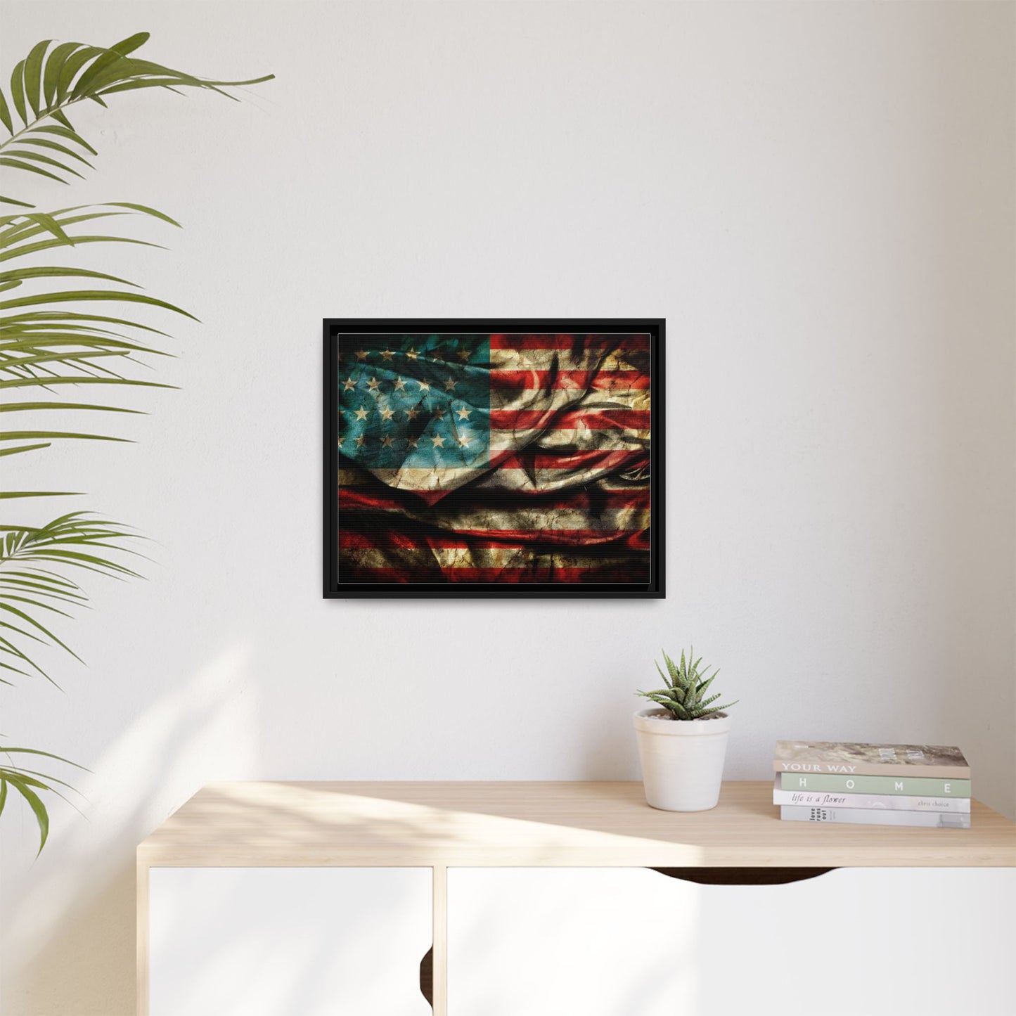 Framed American Flag Canvas