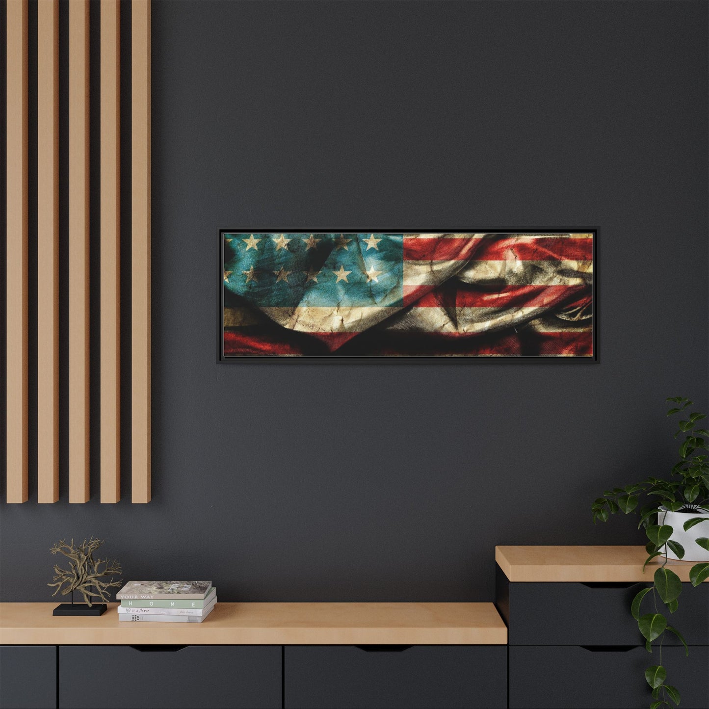 Framed American Flag Canvas