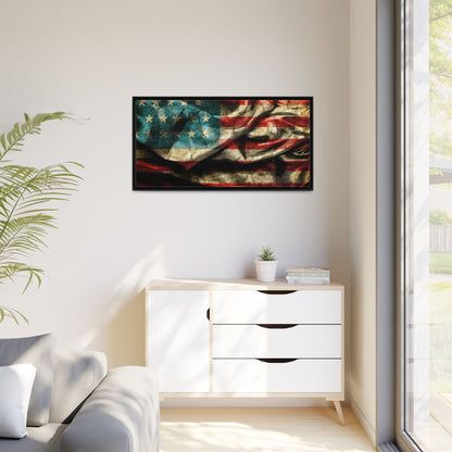 Framed American Flag Canvas