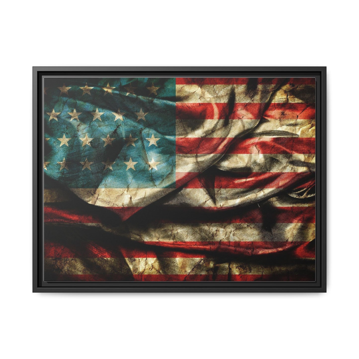 Framed American Flag Canvas