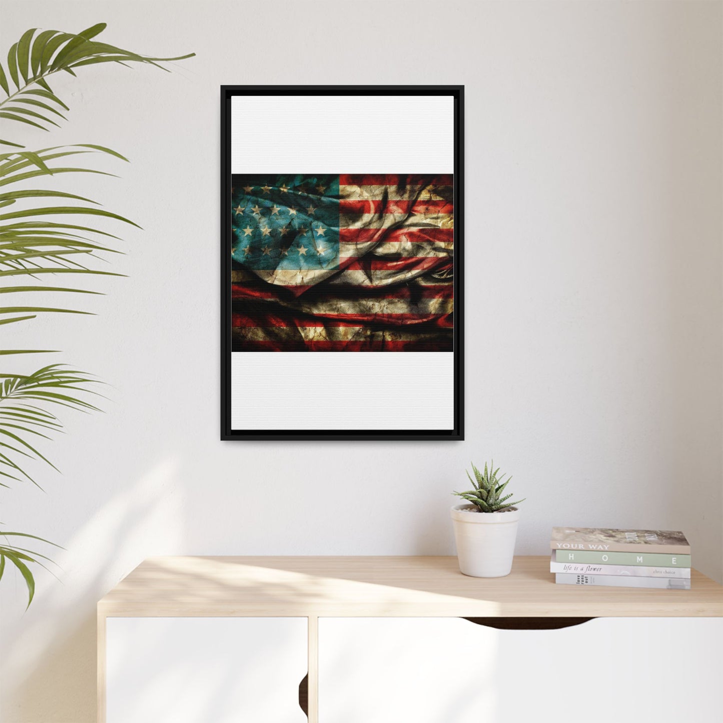 Framed American Flag Canvas