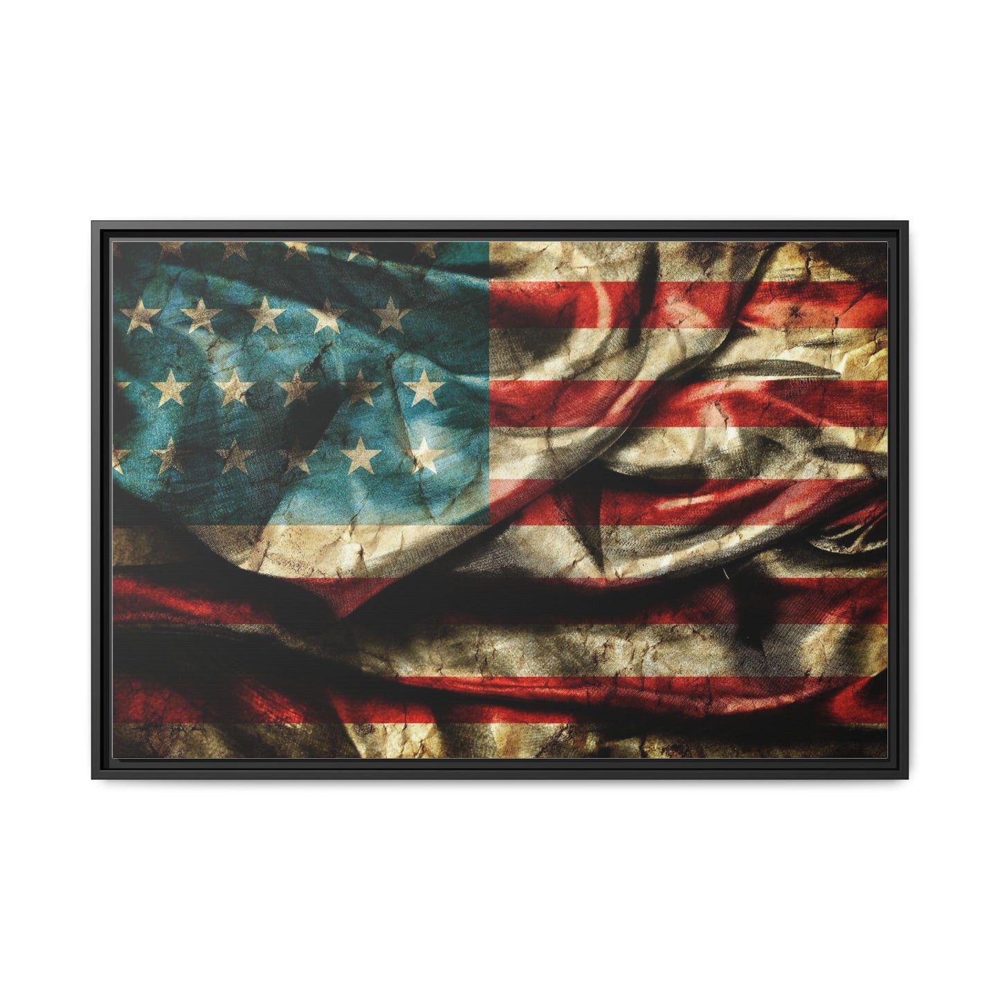 Framed American Flag Canvas