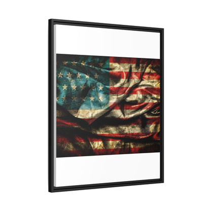 Framed American Flag Canvas