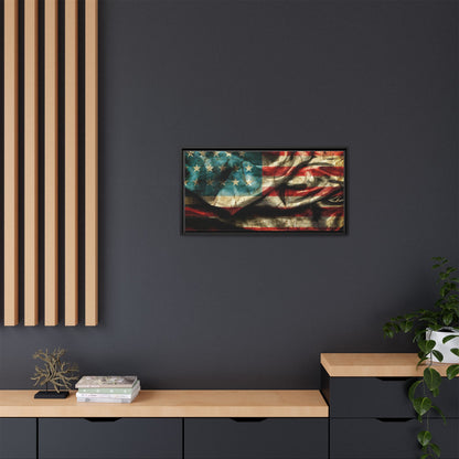 Framed American Flag Canvas