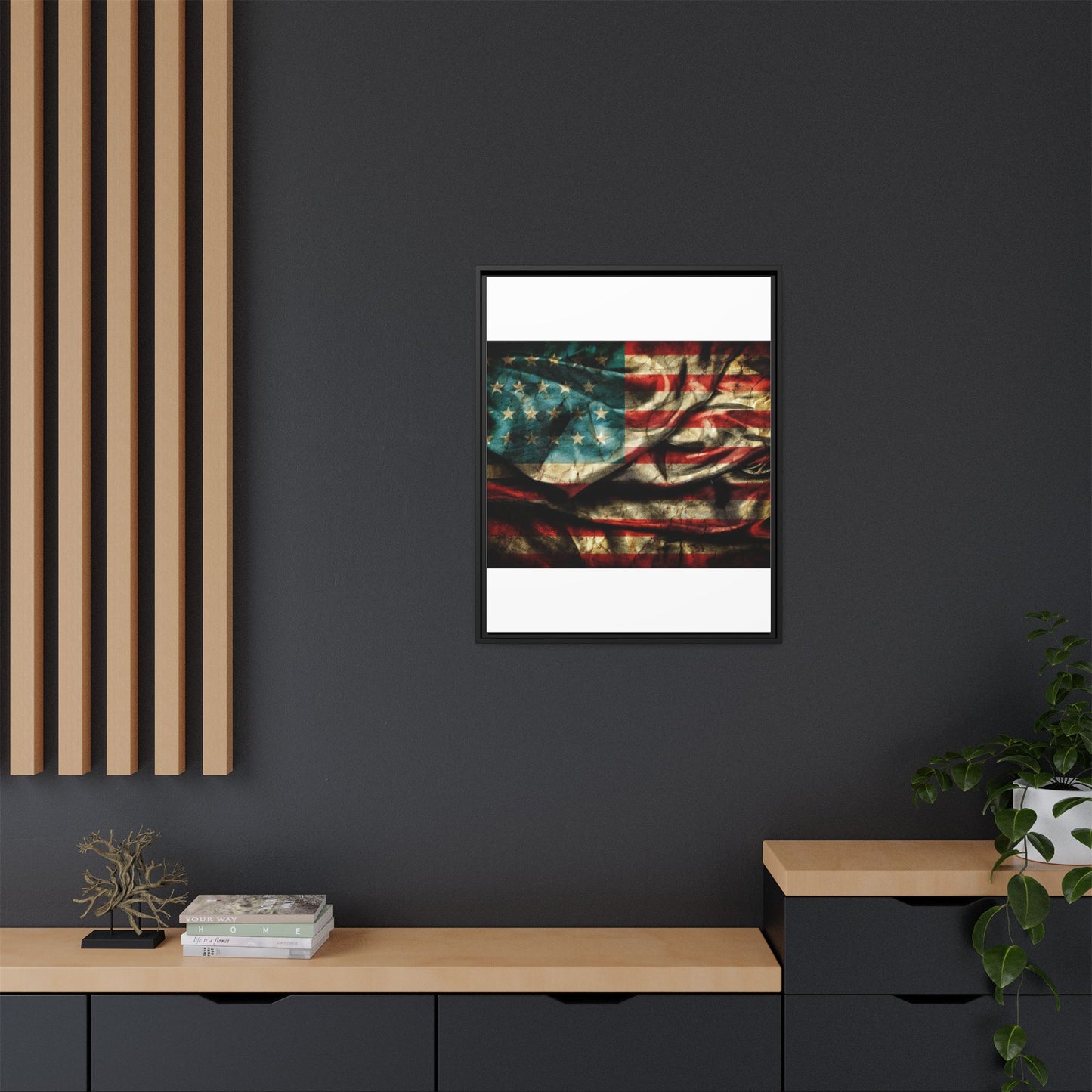 Framed American Flag Canvas