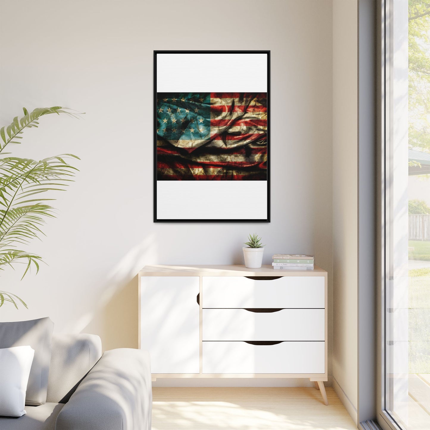 Framed American Flag Canvas