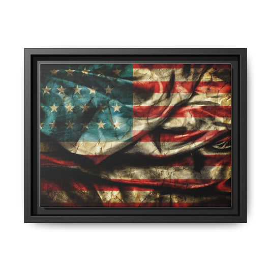 Framed American Flag Canvas