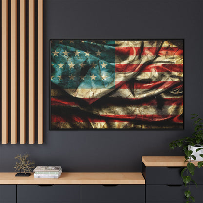 Framed American Flag Canvas