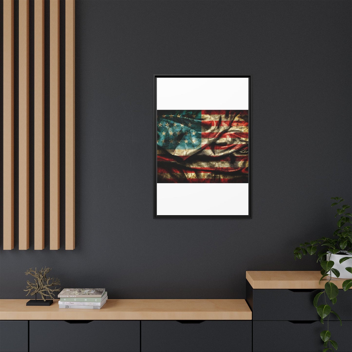 Framed American Flag Canvas