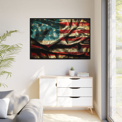 Framed American Flag Canvas