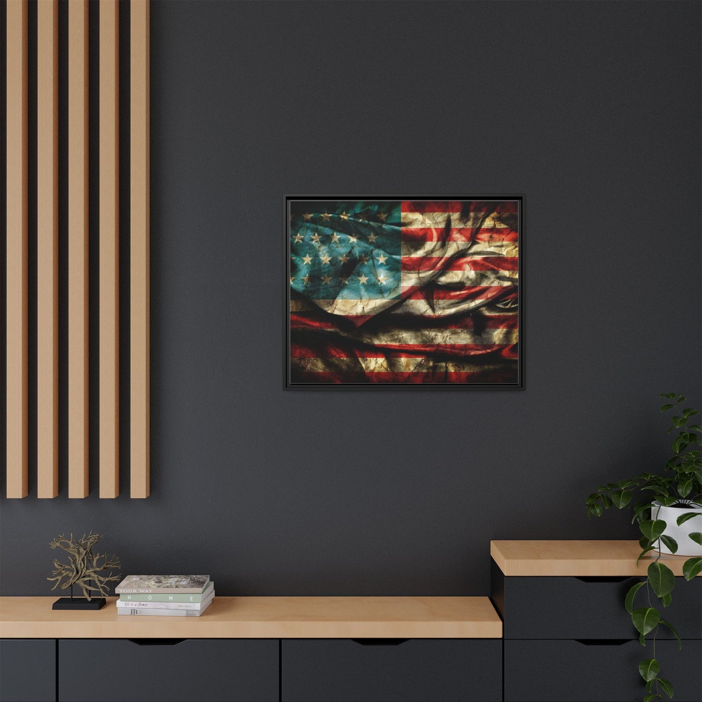 Framed American Flag Canvas