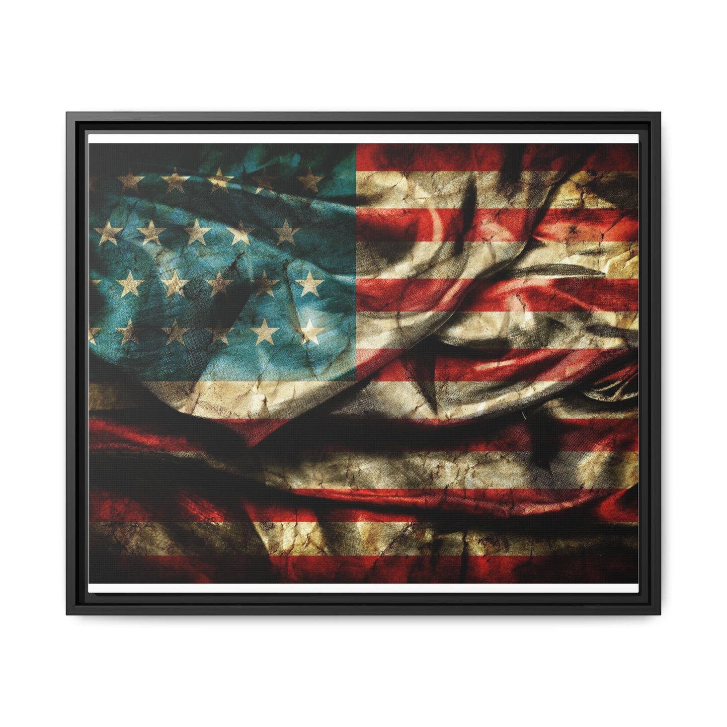 Framed American Flag Canvas