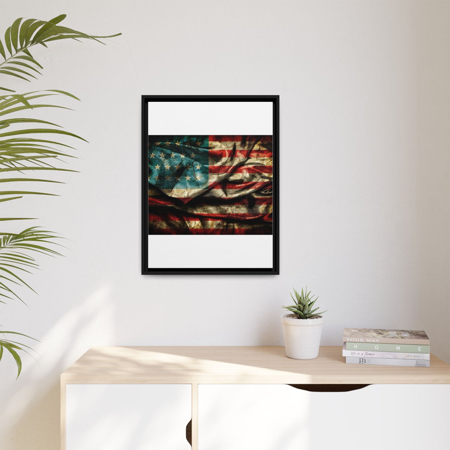 Framed American Flag Canvas