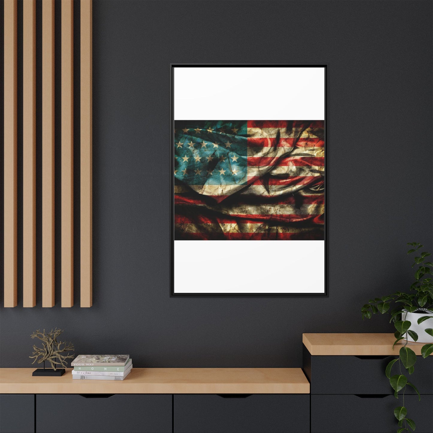 Framed American Flag Canvas