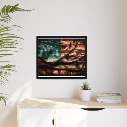 Framed American Flag Canvas