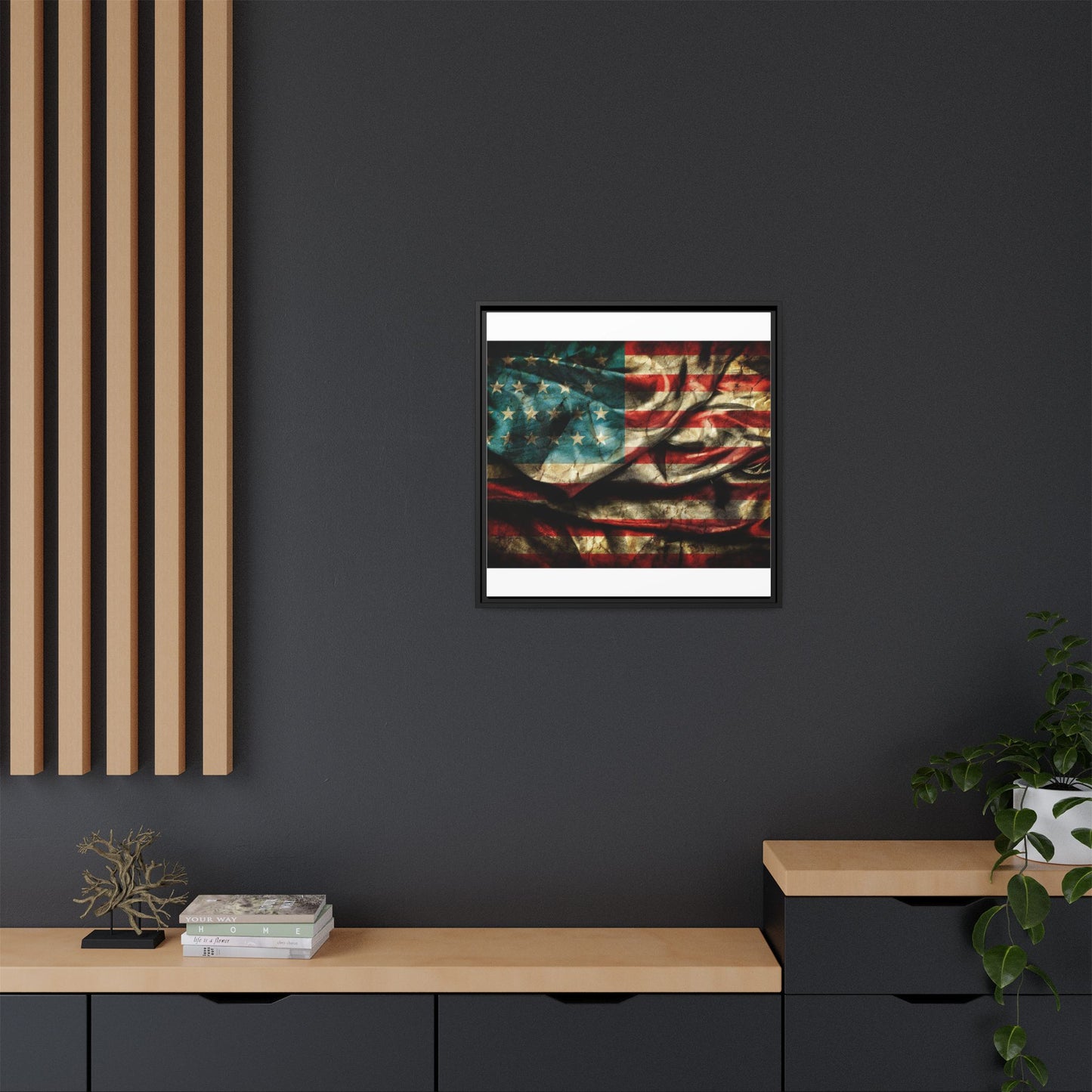 Framed American Flag Canvas