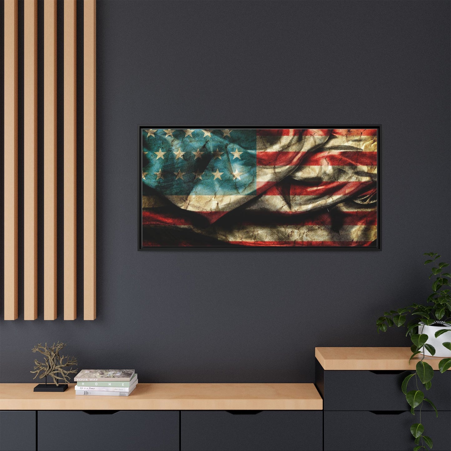 Framed American Flag Canvas