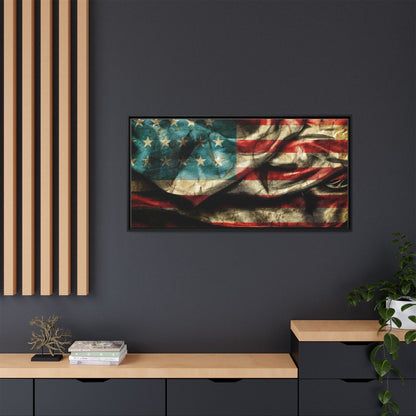 Framed American Flag Canvas