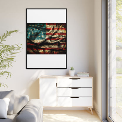 Framed American Flag Canvas