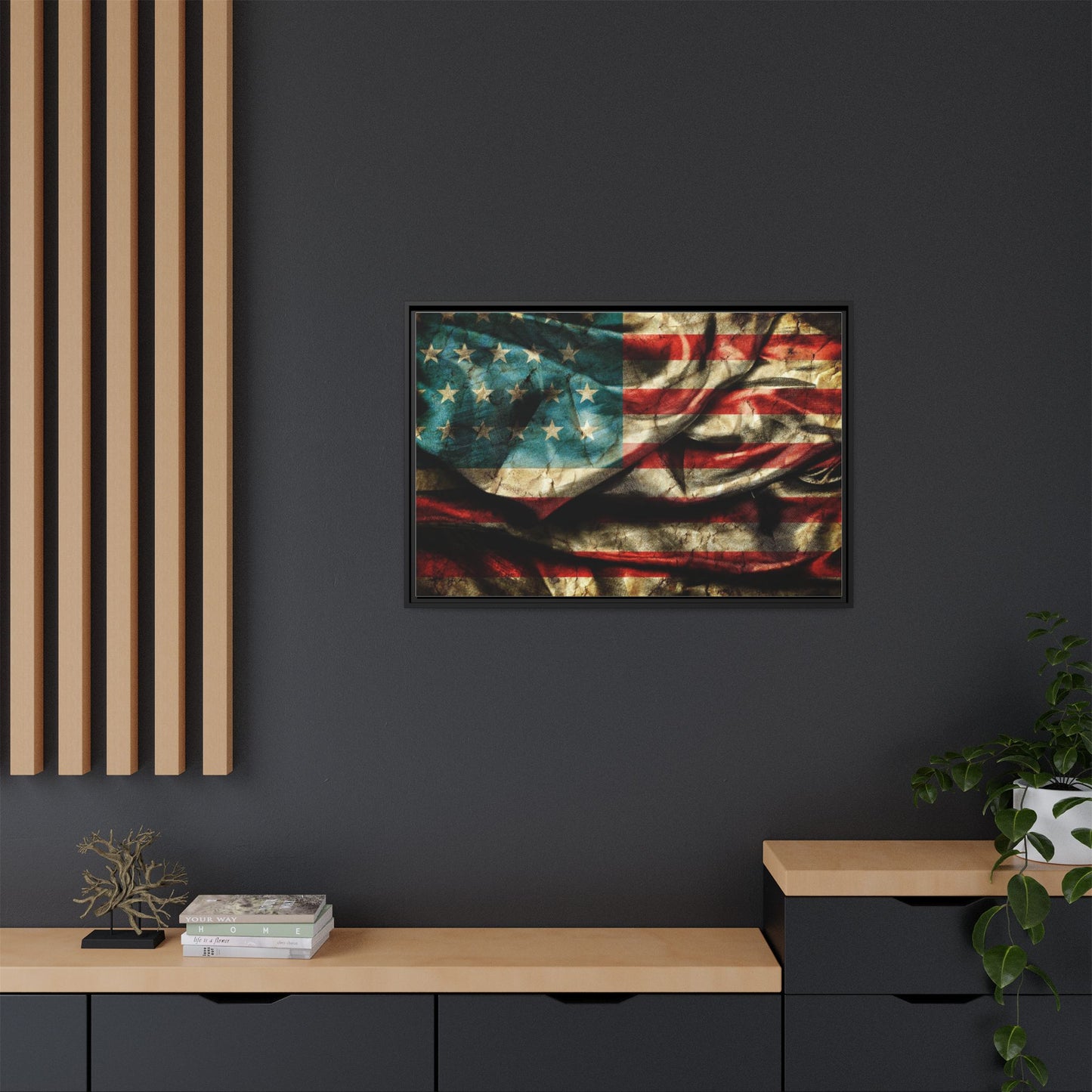 Framed American Flag Canvas