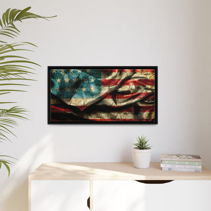 Framed American Flag Canvas