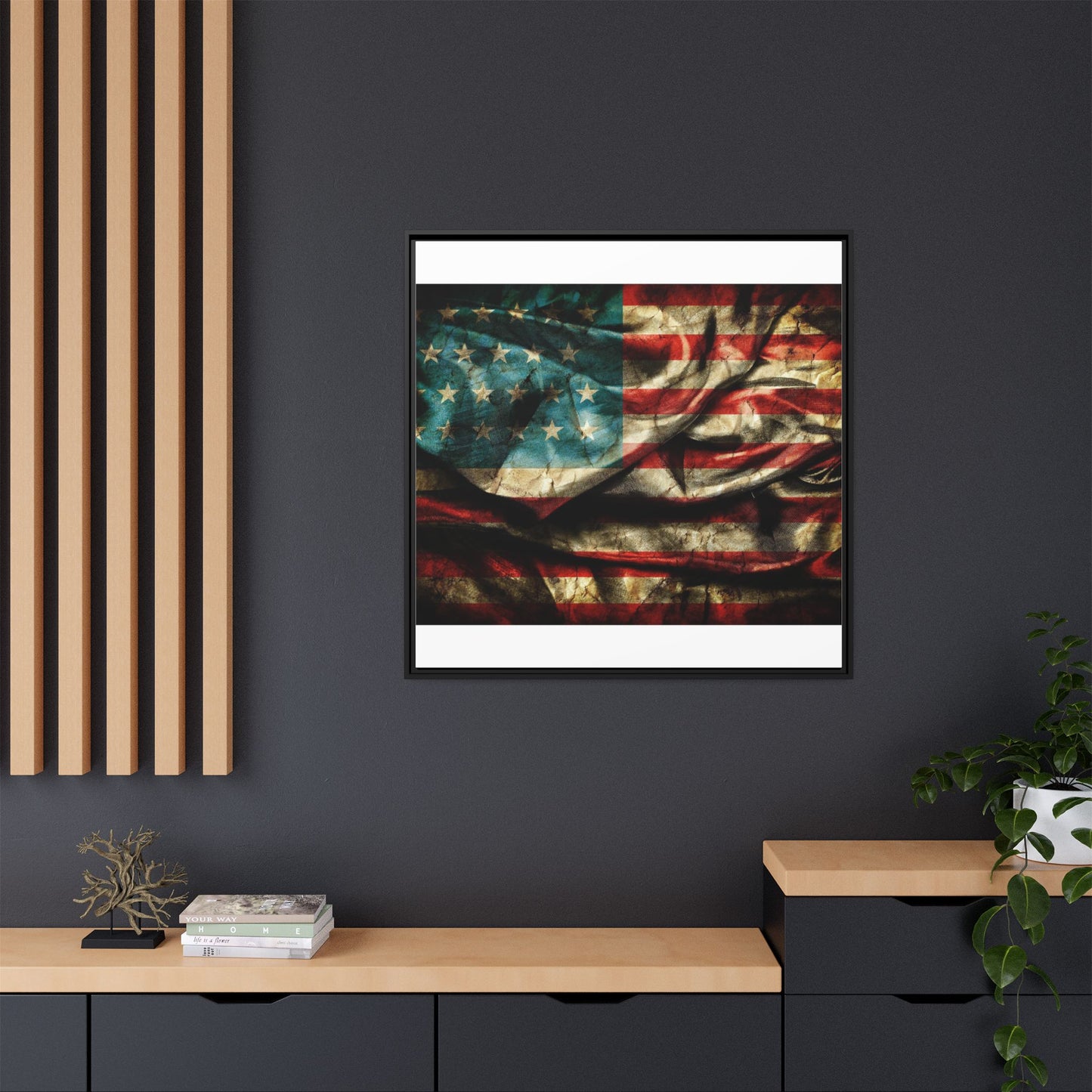 Framed American Flag Canvas