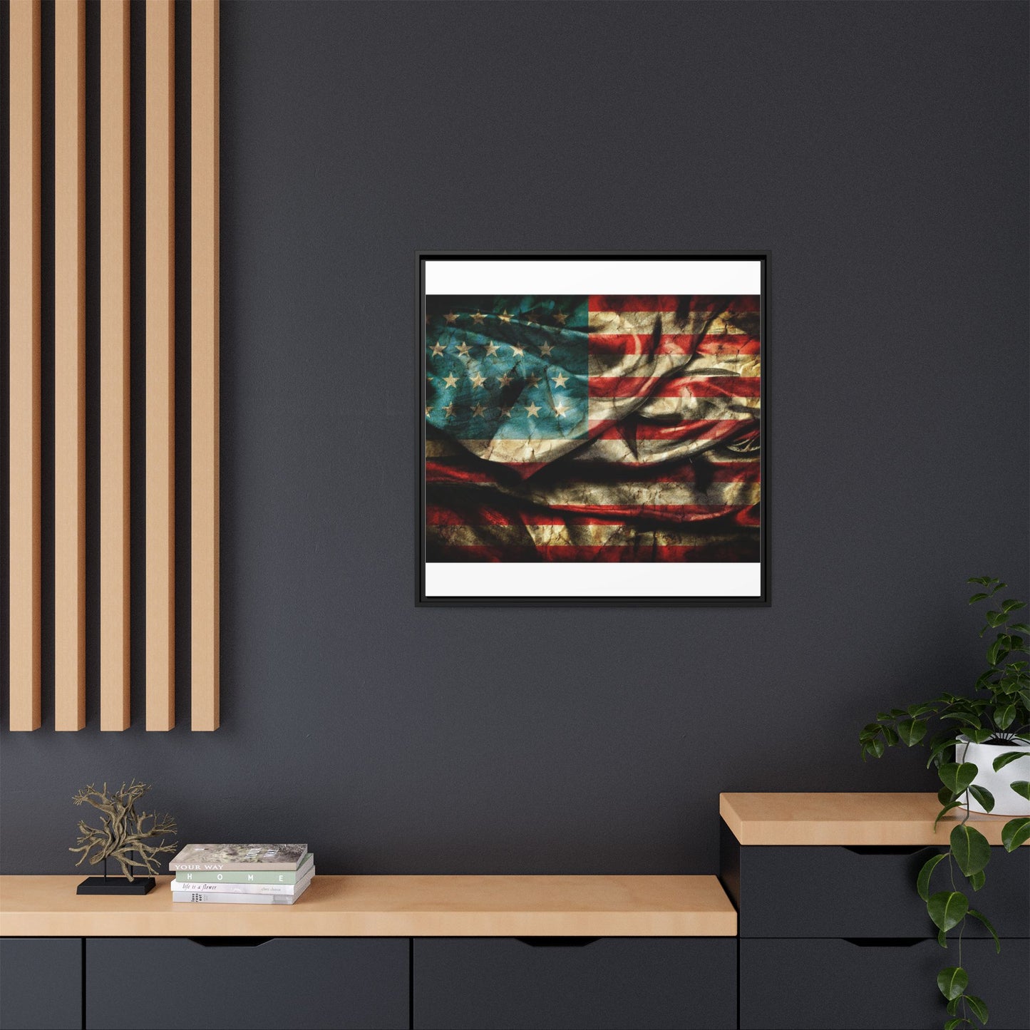 Framed American Flag Canvas