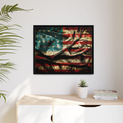 Framed American Flag Canvas