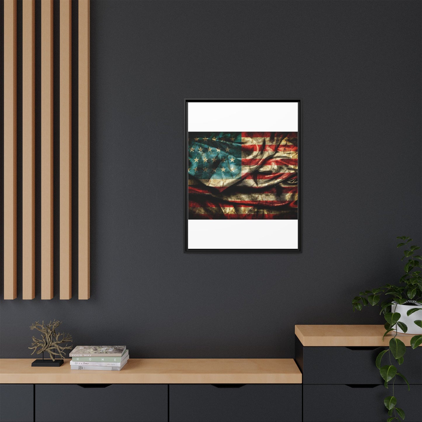 Framed American Flag Canvas