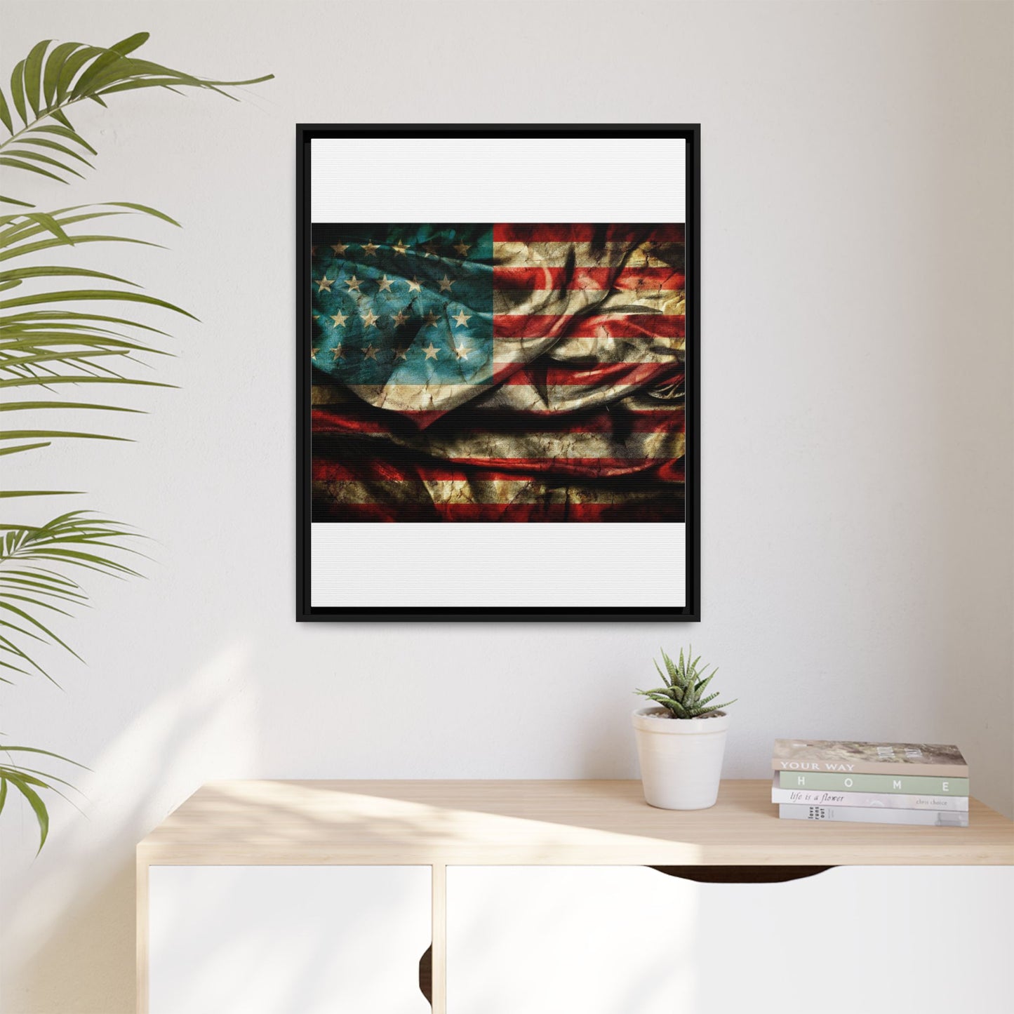 Framed American Flag Canvas