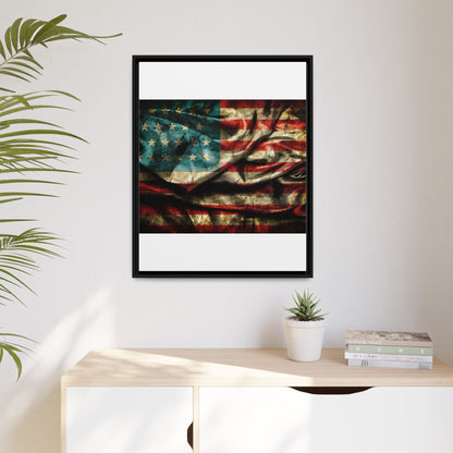 Framed American Flag Canvas