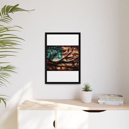 Framed American Flag Canvas