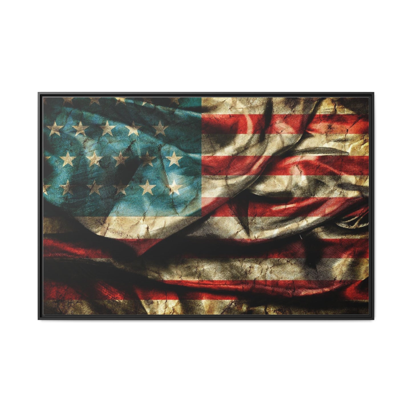 Framed American Flag Canvas