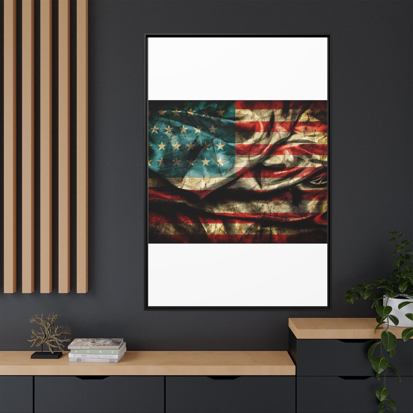 Framed American Flag Canvas