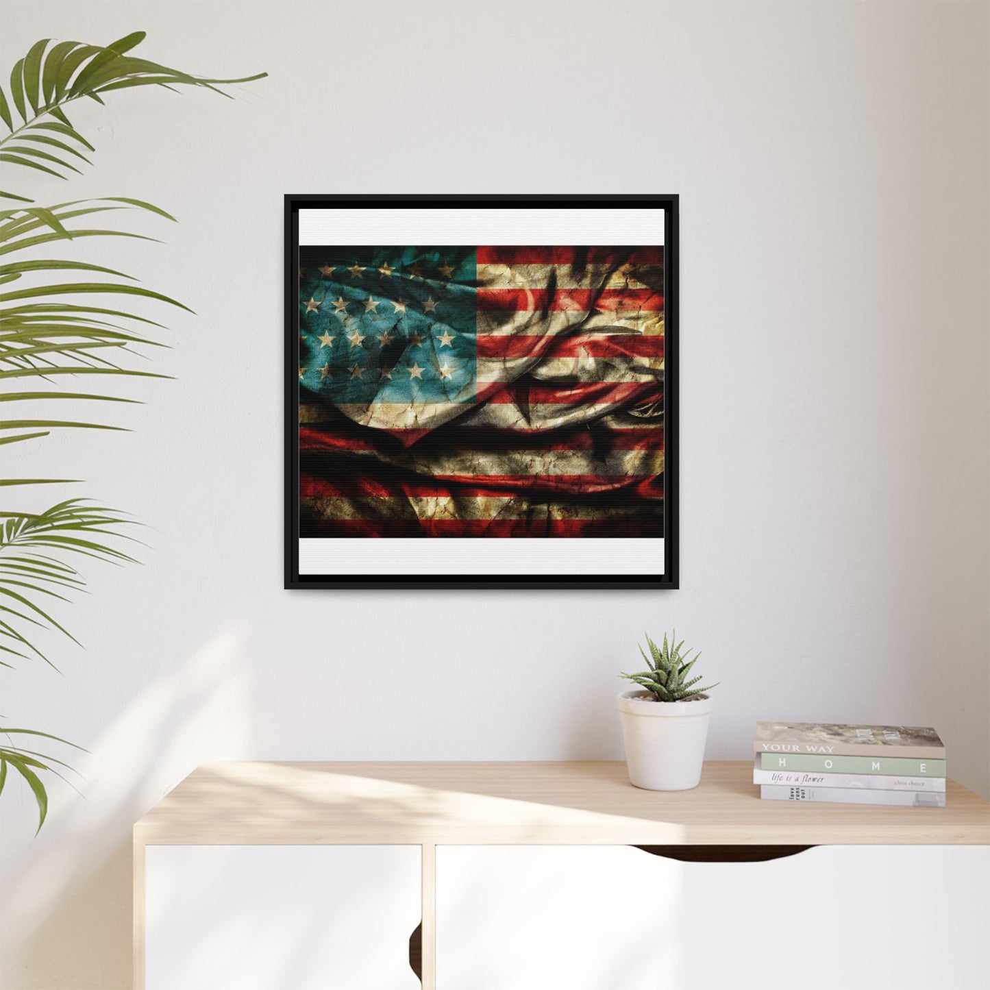 Framed American Flag Canvas