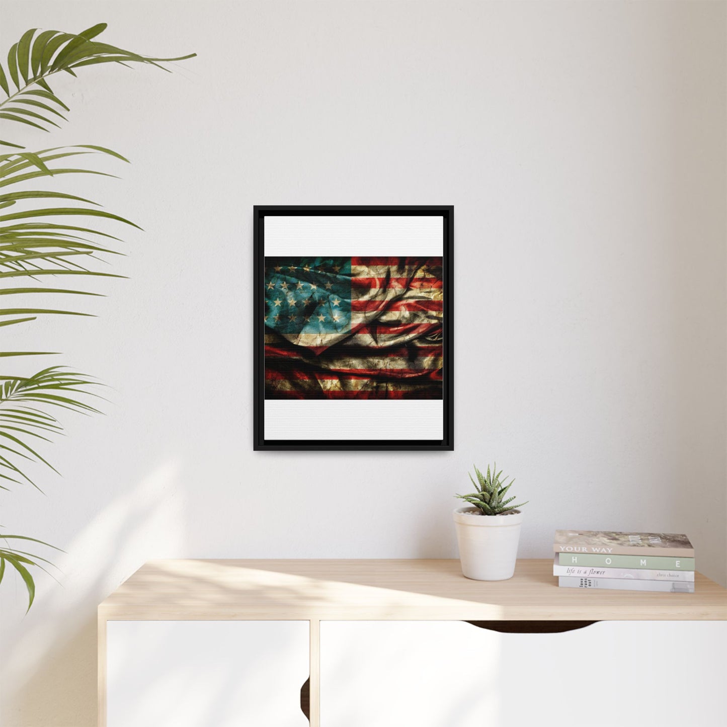 Framed American Flag Canvas