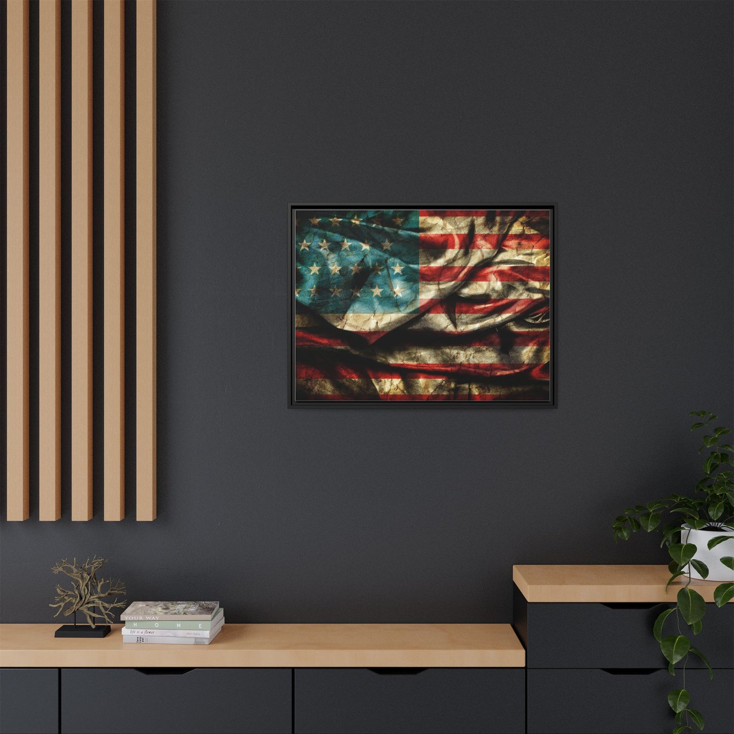 Framed American Flag Canvas