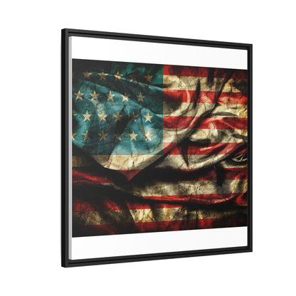 Framed American Flag Canvas