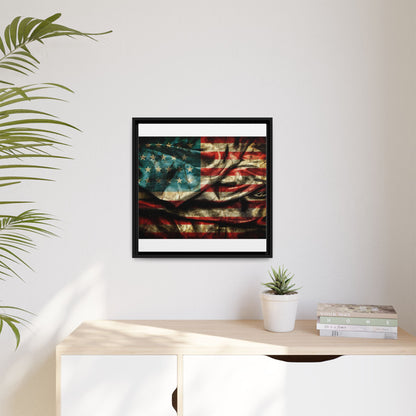 Framed American Flag Canvas