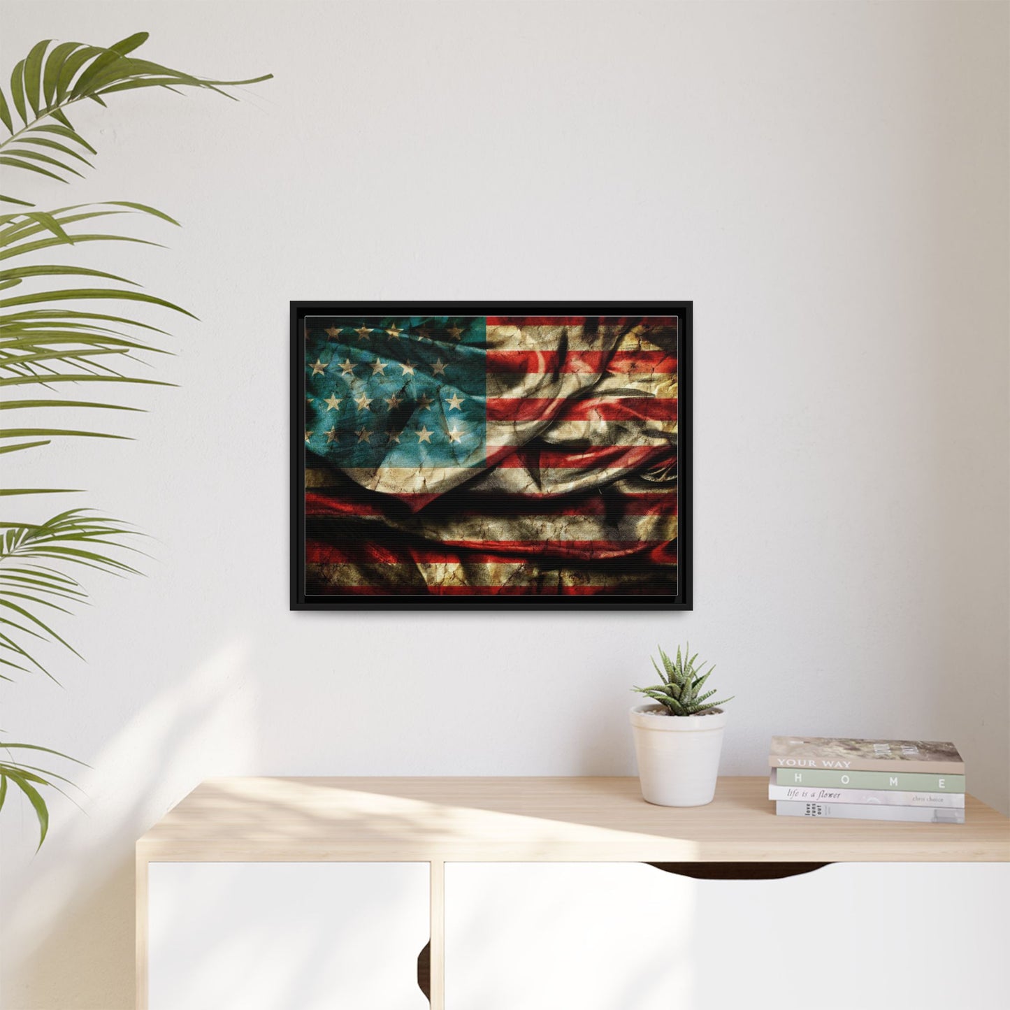 Framed American Flag Canvas