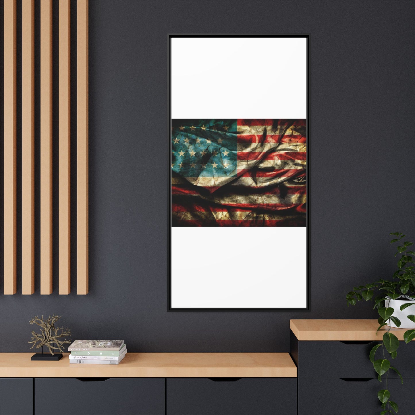 Framed American Flag Canvas