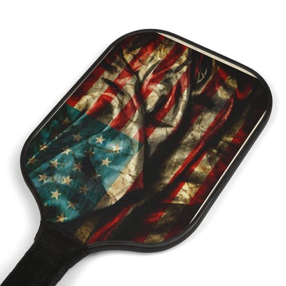 Patriotic Pickleball Paddle Set with Balls