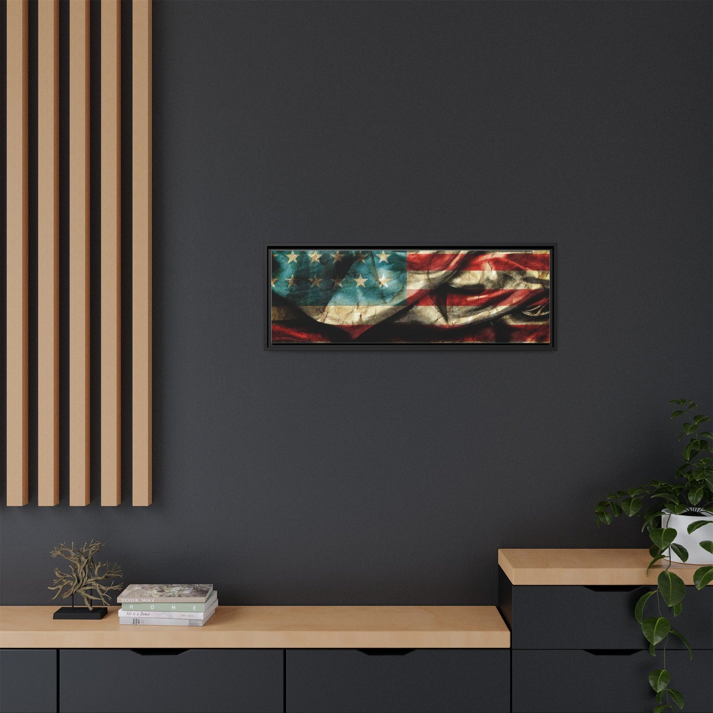 Framed American Flag Canvas