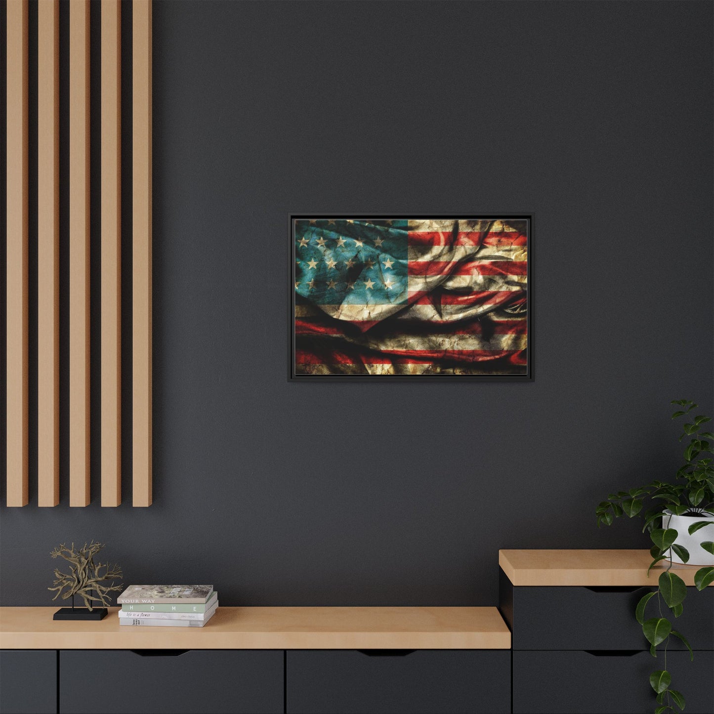 Framed American Flag Canvas