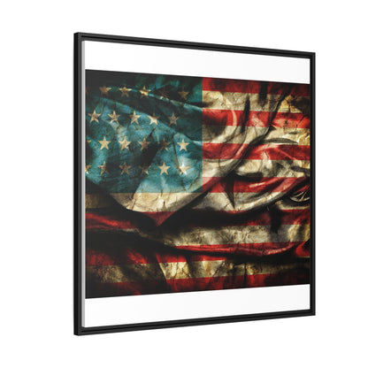 Framed American Flag Canvas