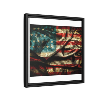 Framed American Flag Canvas