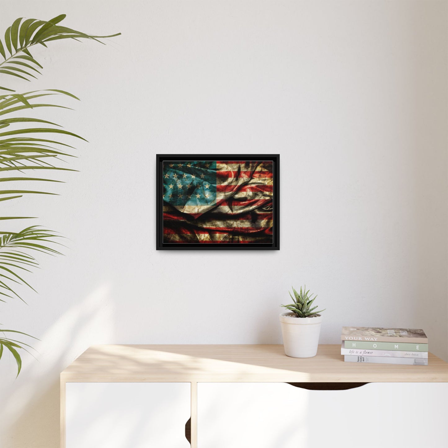 Framed American Flag Canvas