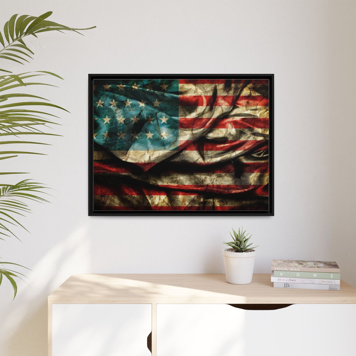 Framed American Flag Canvas