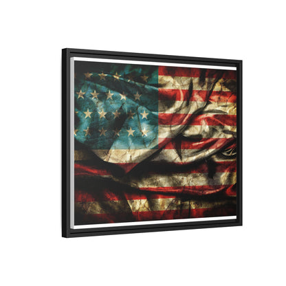 Framed American Flag Canvas