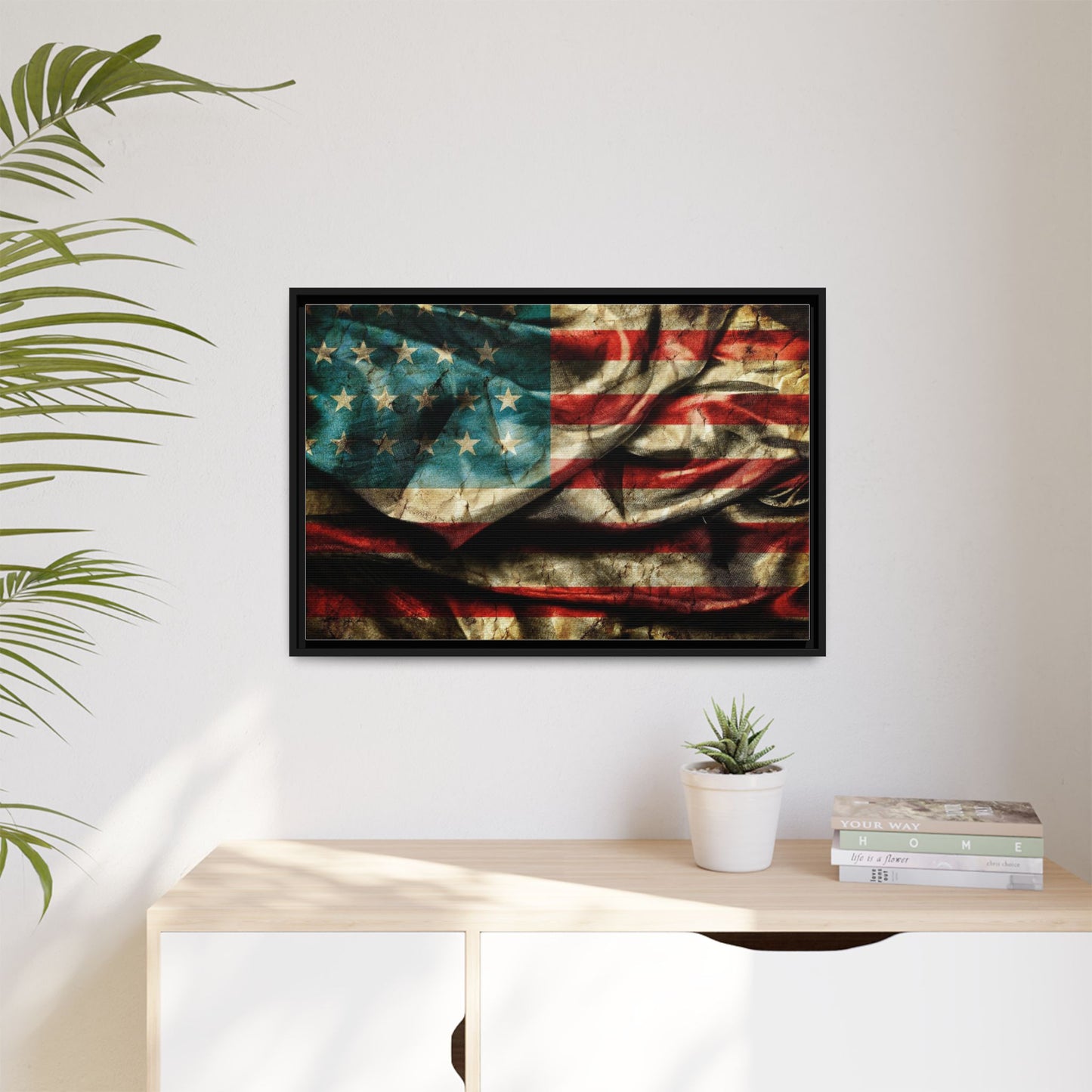 Framed American Flag Canvas